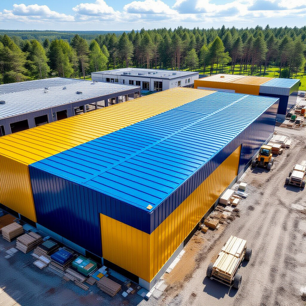 Сэндвич-панели для крыши и стен длиной от 1 до 16 метров в цветах RAL
